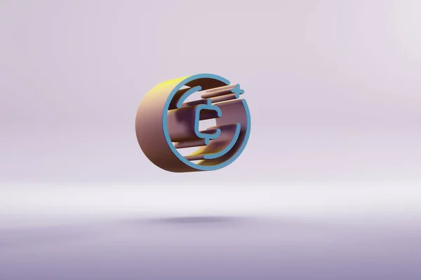아름다운 Cryptocurrency Coin 아이콘밝은 배경에 렌더링 일러스트 설계를 — 스톡 사진