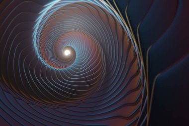 Güzel soyut renkli kıvrımlı altın oran arkaplanı. Yıldız patlaması dinamik dalgası. Tasarım için 3d resimleme arkaplan şablonu. 