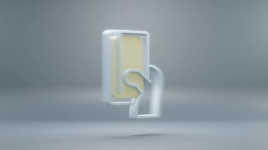 Mavi arka planda güzel soyut kredi kartı ödemeleri sarı ışık sembolleri. 3D tasvir. Tasarım için arkaplan modeli. Çevrimiçi Alışveriş.