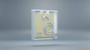 Güzel soyut teslimat mavi arkaplanda sarı ışık simgeleri ara. 3D tasvir. Tasarım için arkaplan modeli. Çevrimiçi Alışveriş.
