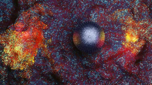 Piękne Abstrakcyjne Kolorowe Błyszczące Tło Fali Odpalenie Dynamicznej Kuli Ilustracja — Wideo stockowe