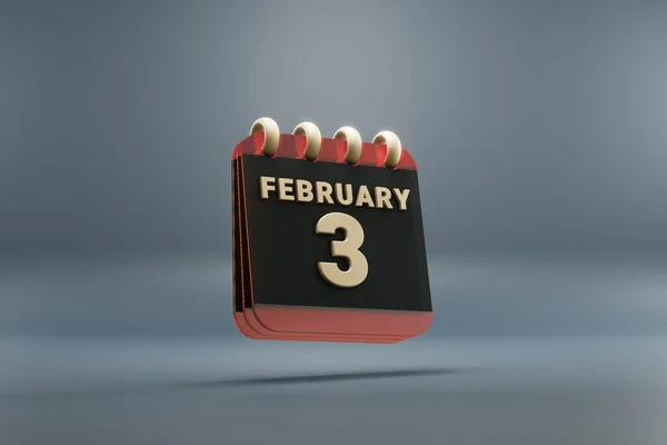 Standing Black Red Month Lined Desk Calendar Date February Modern — 图库照片