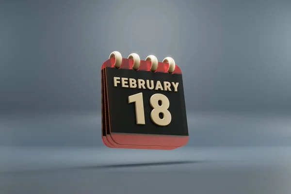 Standing Black Red Month Lined Desk Calendar Date February Modern — стокове фото
