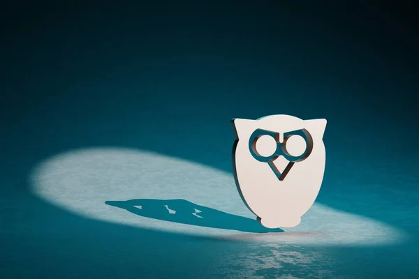 아름답고 추상적 할로윈 Owl 아이콘은 어두운 파란색 배경에 있습니다 렌더링 — 스톡 사진