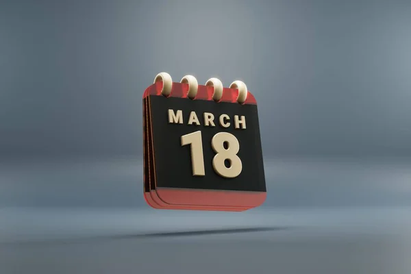 Standing Black Red Month Lined Desk Calendar Date March Modern —  Fotos de Stock