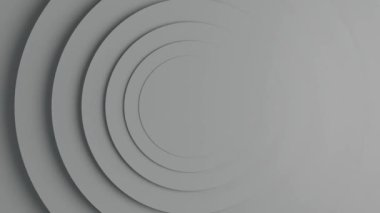 Harika bir soyut çember arka planı. Moda beyaz gradyan şekiller. Sıvı eğri hareket halinde. Tasarım için 3d resimleme arkaplan şablonu.