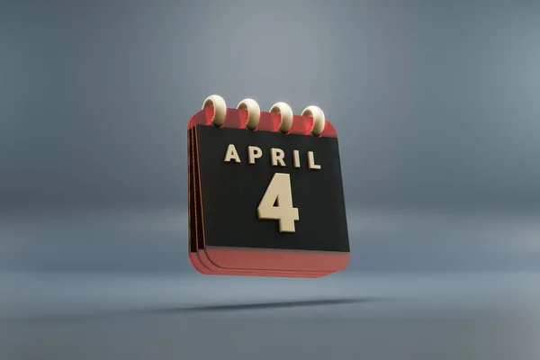 Standing Black Red Month Lined Desk Calendar Date April Modern — Stock Photo, Image