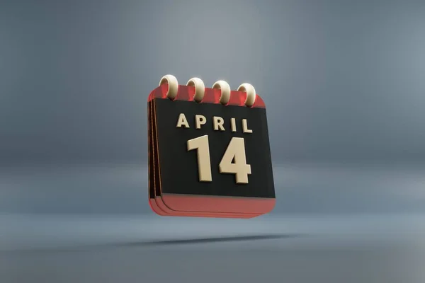 Standing Black Red Month Lined Desk Calendar Date April Modern — ストック写真