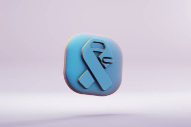 Beautiful illustration healthy  blue HIV Inconclusive symbol icons on a bright pink  background. 3d rendering illustration. Background pattern for design.	