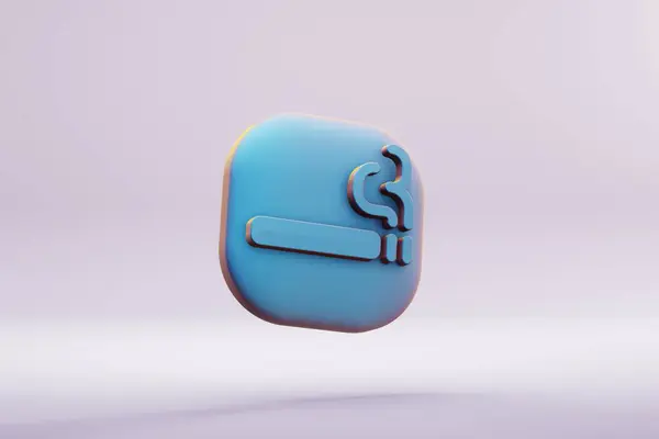 Beautiful Illustration Healthy Blue Smoking Symbol Icons Bright Pink Background — Stok fotoğraf