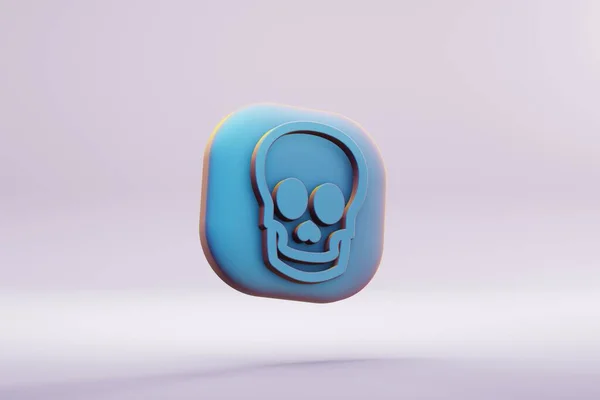 Beautiful Illustration Healthy Blue Skull Symbol Icons Bright Pink Background — Stockfoto