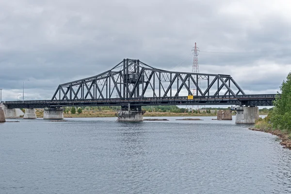 Huśtawka most monitoulin island, ontario, Kanada — Zdjęcie stockowe