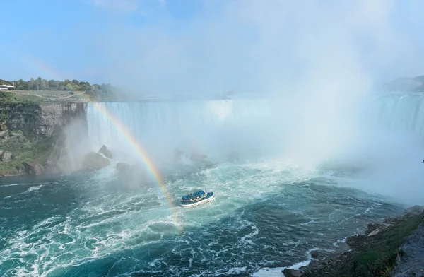 Rainbow Rises from Niagara Falls — Stock Photo, Image