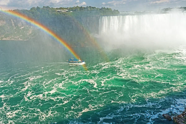 Rainbow Rises from Niagara Falls — Stock Photo, Image