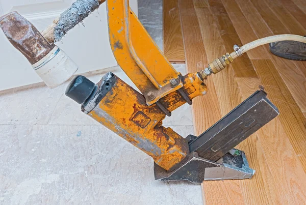 Hardwood Floor Installation — Stock Photo, Image