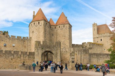Fransa 'nın ortaçağ Carcassonne kenti