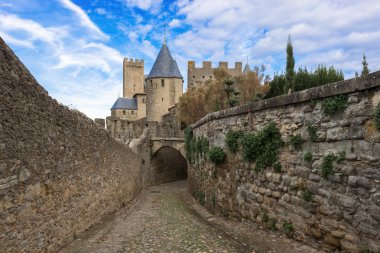 Fransa 'nın ortaçağ Carcassonne kenti