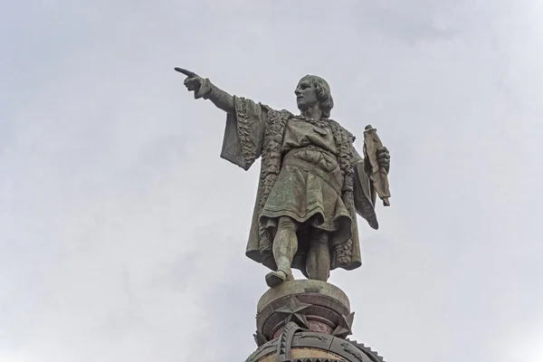 Estátua de Colombo em Barcelona, Espanha — Fotografia de Stock