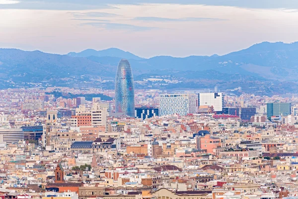 Ciudad de Barcelona vista aérea — Foto de Stock