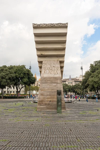 Francesc Macia monument in Catalonia Square Barcelona, Spain — Stock Photo, Image