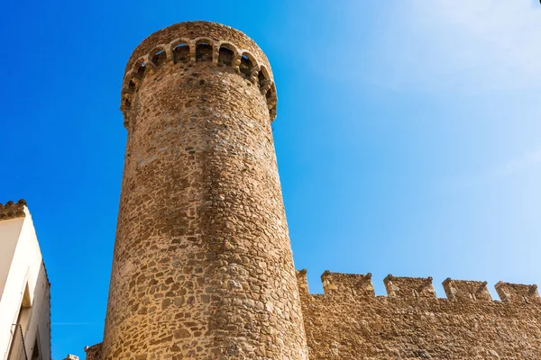 Veduta del villaggio di Tossa de Mar dall'antico castello, Costa Brava, S — Foto Stock