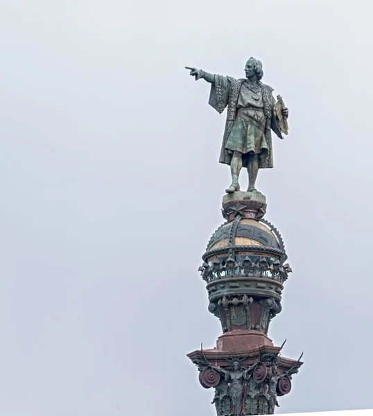 Christopher Columbus: Barcelona, Spanyolország-szobor — Stock Fotó