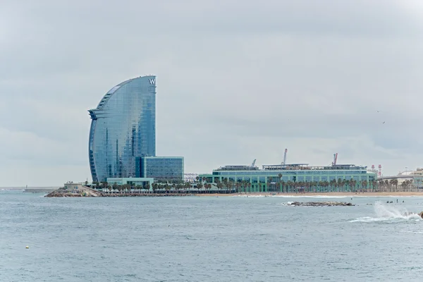 Port Entrance and W Barcelona Hotel — Stock Photo, Image
