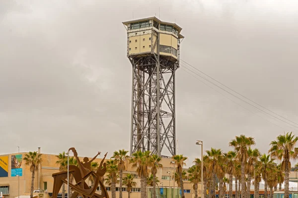 Torre san sebastia wieża, barcelona, Hiszpania — Zdjęcie stockowe