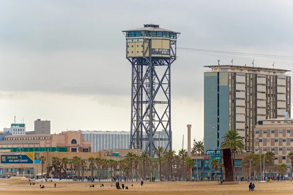 Torre san sebastia wieża, barcelona, Hiszpania — Zdjęcie stockowe