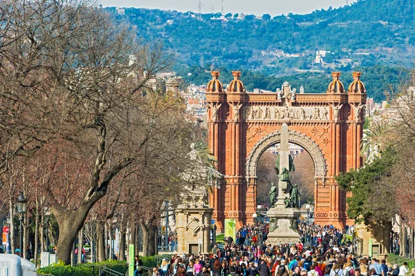 De boog de triomf in barcelona, Spanje. — Stockfoto