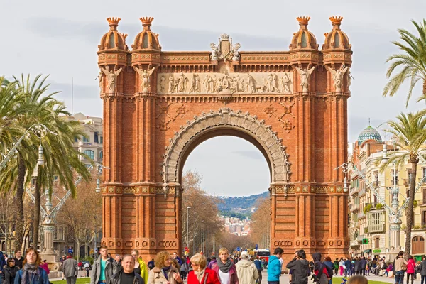 De boog de triomf in barcelona, Spanje. — Stockfoto