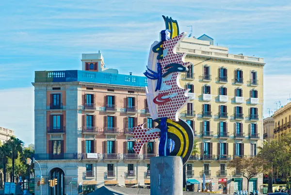 Barcelona Head Sculpture, Spain. — Stock Photo, Image