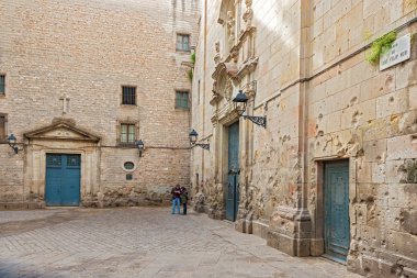 Plaza de sant felip neri Barcelona, İspanya.