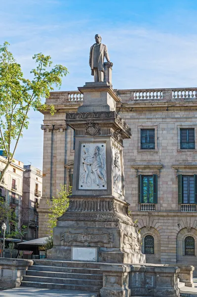 Antoni Lopez stone statue in Barcelona, Spain — Stock Photo, Image