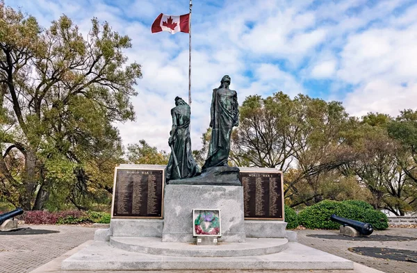 Blick Auf Das Regiment Denkmal Des Ersten Weltkriegs Stratford Ontario — Stockfoto