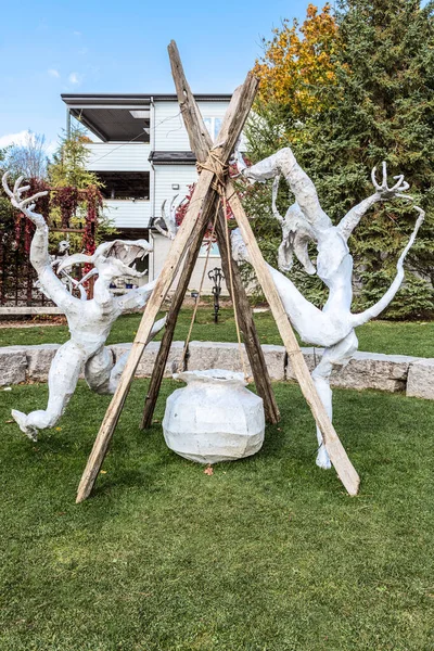 Elora Ontario Kanada Okt 2020 Halloween Dekoration Auf Der Straße — Stockfoto