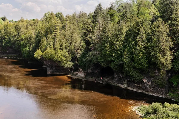 Elora Ontario Canada June 2021 Tourrists Elora Gorge Grand River — стоковое фото