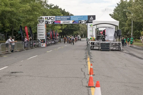 Victoriaville Κεμπέκ Καναδάς Σεπτεμβρίου 2021 City Criterium Αναβάτες Διαγωνίζονται Ποδήλατα — Φωτογραφία Αρχείου