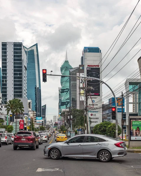 Cidade Panamá Panamá Outubro 2021 Horizonte Dos Arranha Céus Cidade — Fotografia de Stock