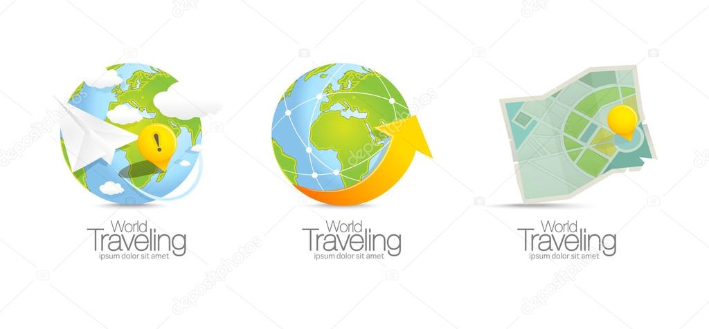 World map icons