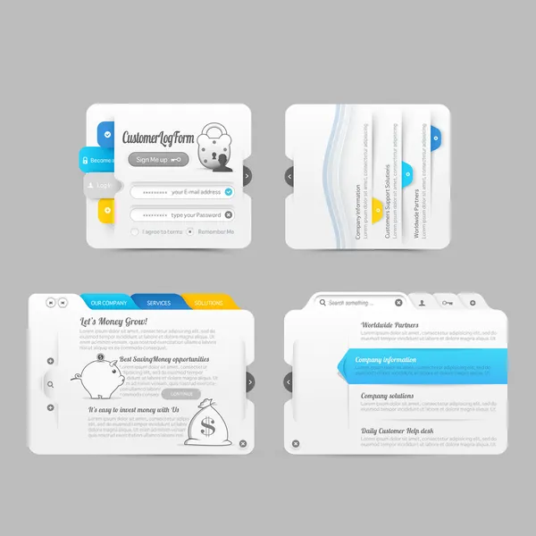 İş Web sitesi şablonu Infographic tasarım menü gezinme öğeleri simgeleri ile ayarla