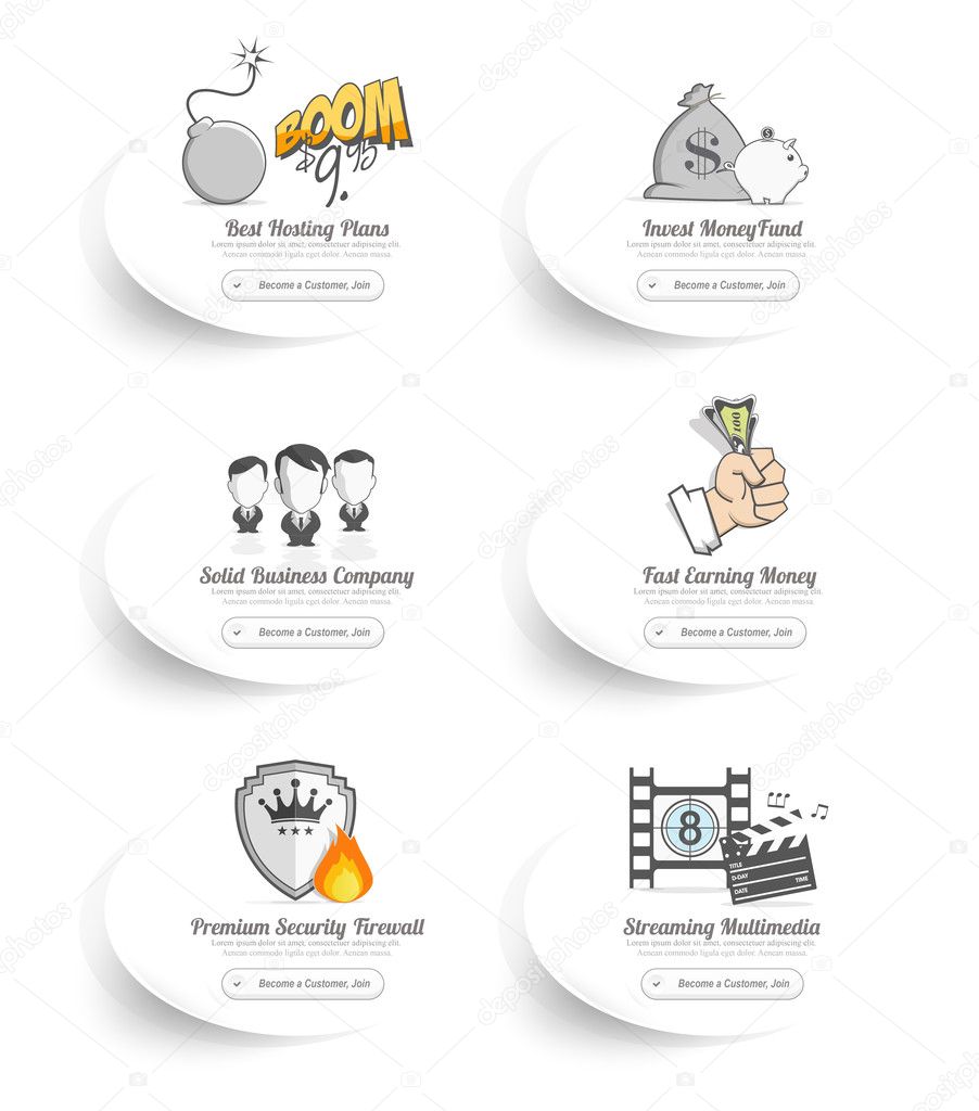 Design Elements: Concept icons with stickers