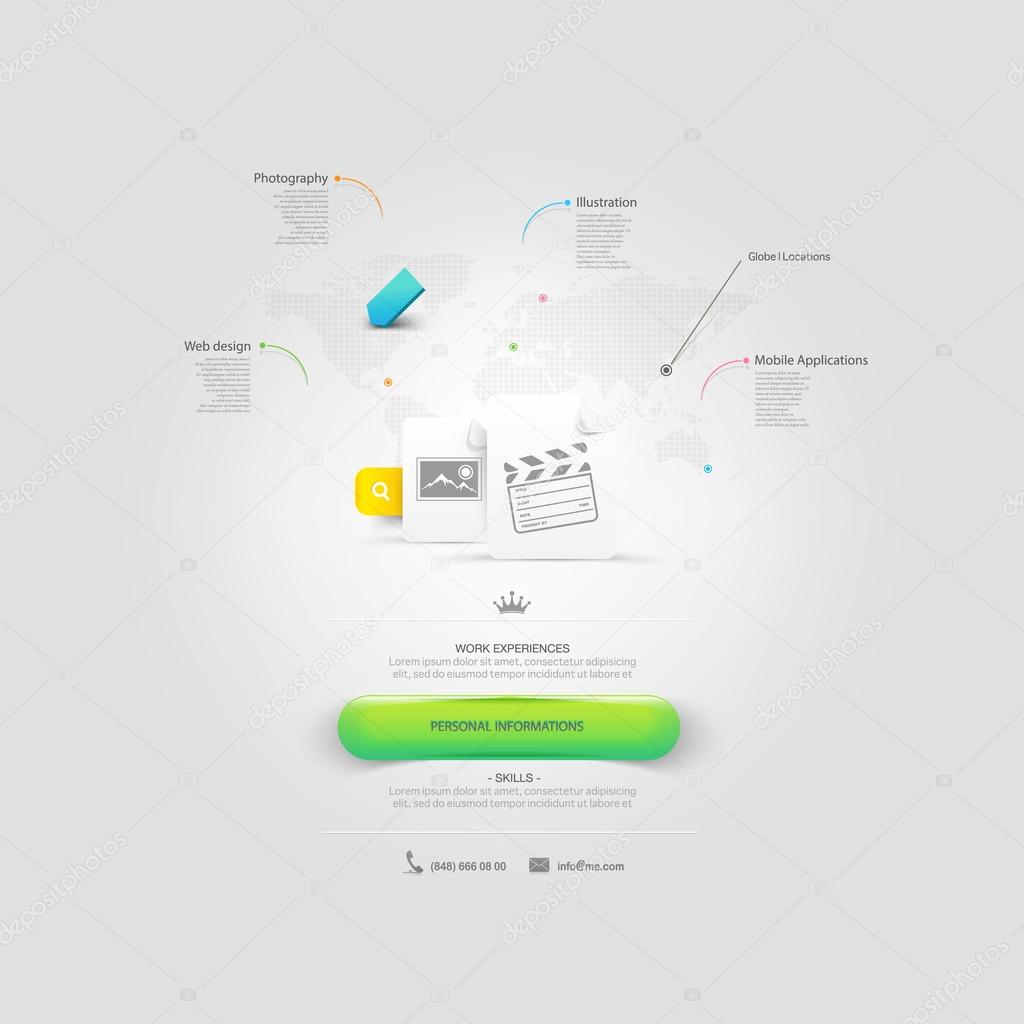 Website design Template elements: Business portfolio virtual card template.