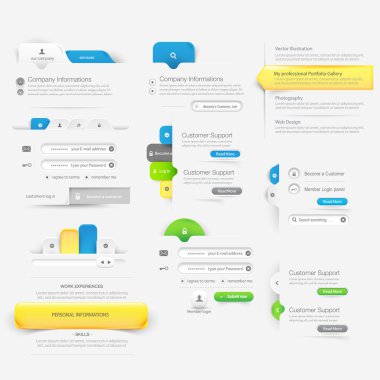 Web sitesi şablonu gezinti öğeleri simgeler koleksiyonu