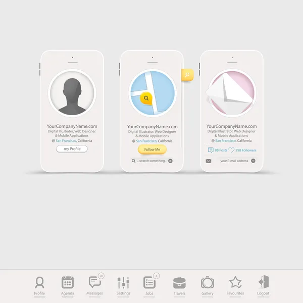 Diseño de infografías UI Elementos con iconos para plantillas — Vector de stock