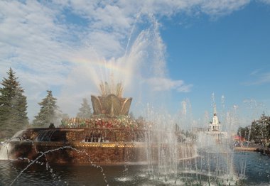 Çeşme taş çiçek. Fuar. Moskova