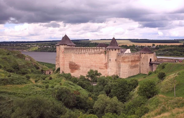 Hotinskaya pevnost x-xviii století, se nachází v hawtin, Ukrajina. jeden ze sedmi divů Ukrajiny. Royalty Free Stock Fotografie