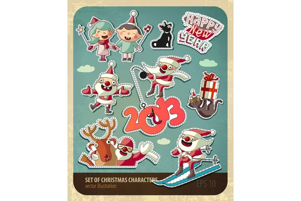 Set of Christmas characters. Eps 10 — Stock Vector