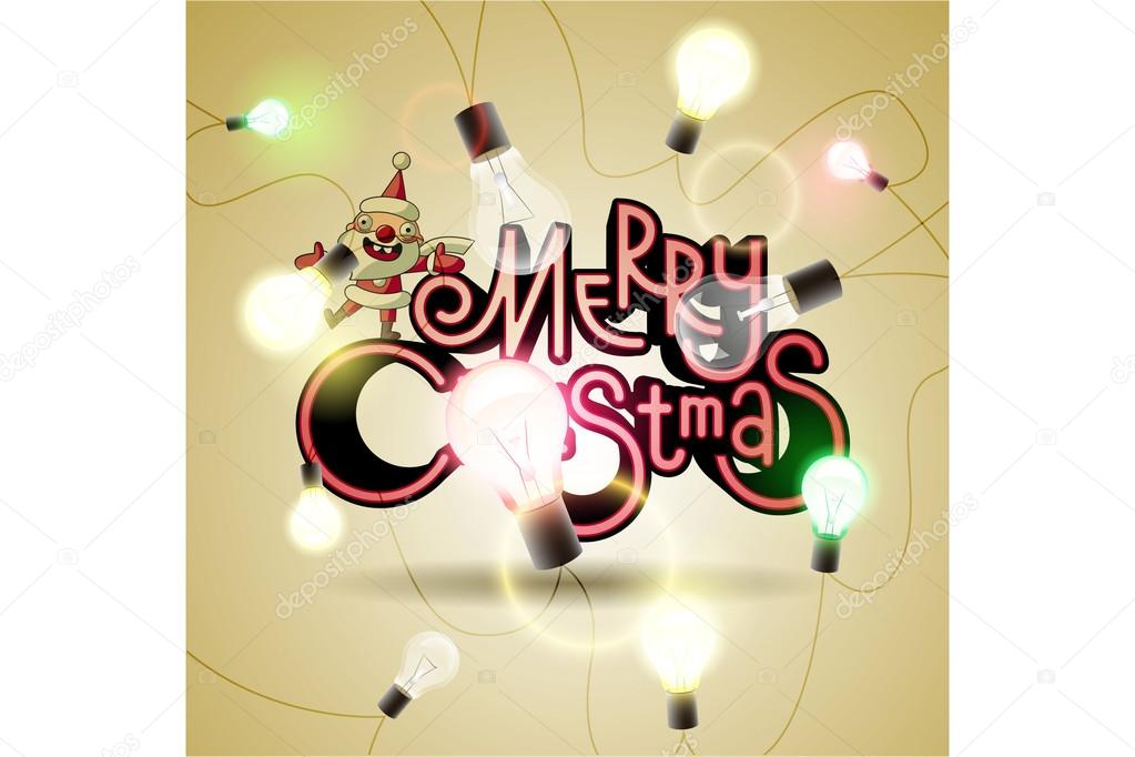 Christmas background with colorful garland. Vector illustration. Eps 10