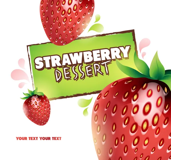 Strawberry background. Vector illustration for your design — Stock Vector